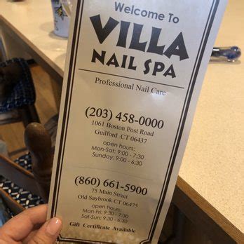 villa nail spa|villa nail spa old saybrook ct.